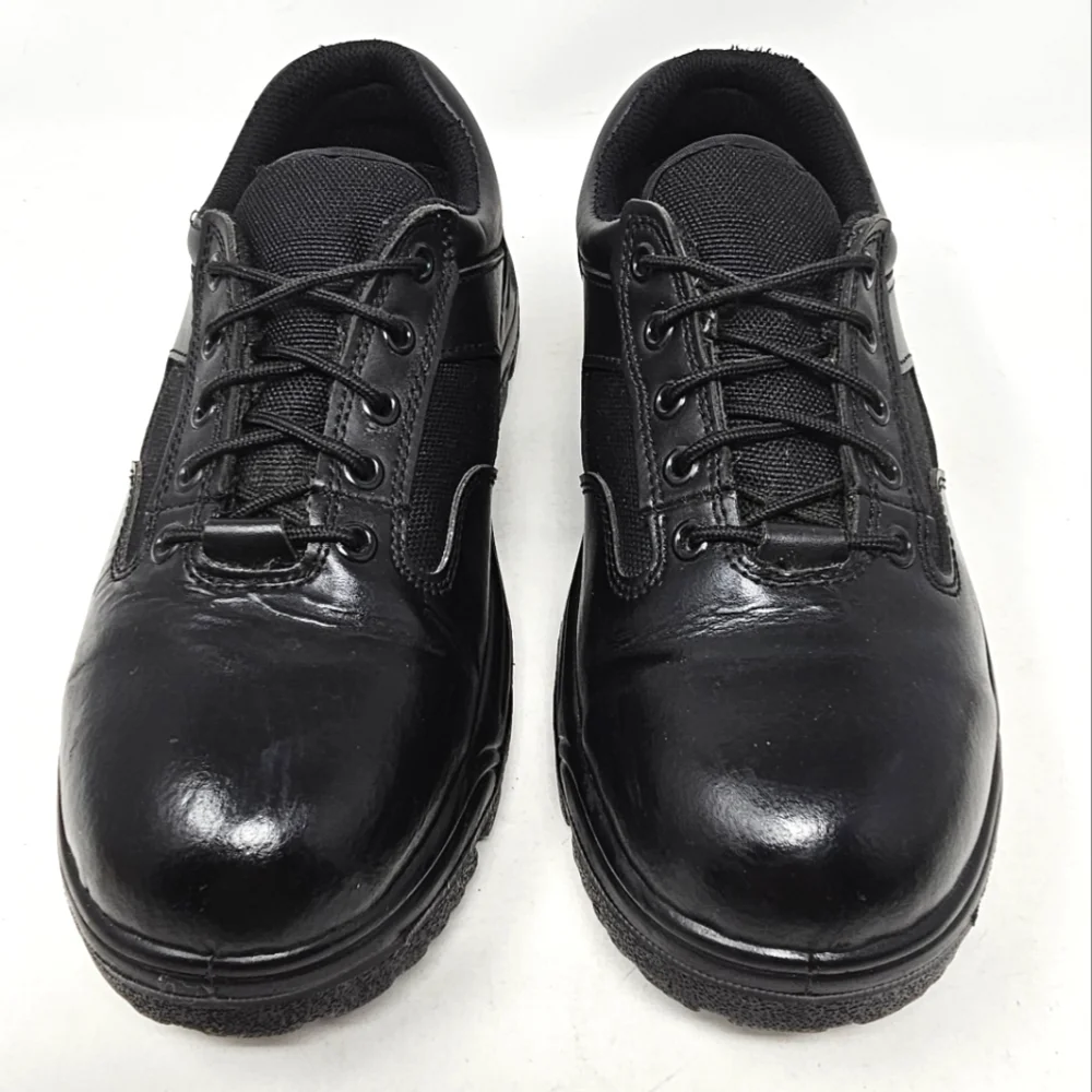Work Zone Mens Size 6 Safety Toe Black‎ Leather Work Shoes N477 Lace Up